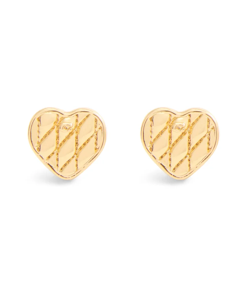كوتش Signature Quilted Heart Bag Stud Earrings